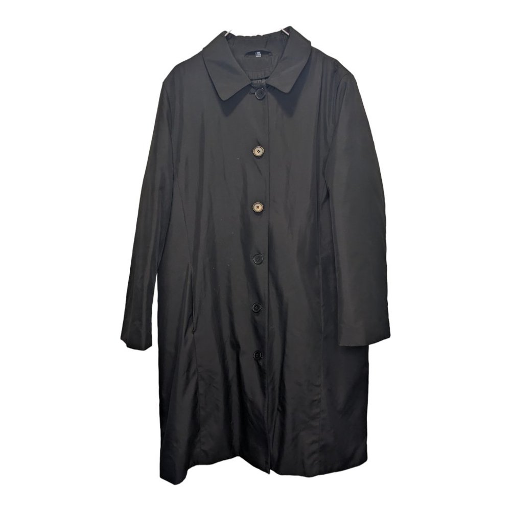 Linden Grey Womens Long Overcoat/Trenchcoat Black Removeable Insulation Size 14R